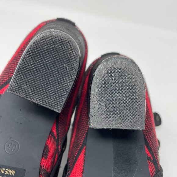 Bella Marie Womens Black Red Canvas Western Zip Up Heel Bootie Size 6.5 - Picture 11 of 13